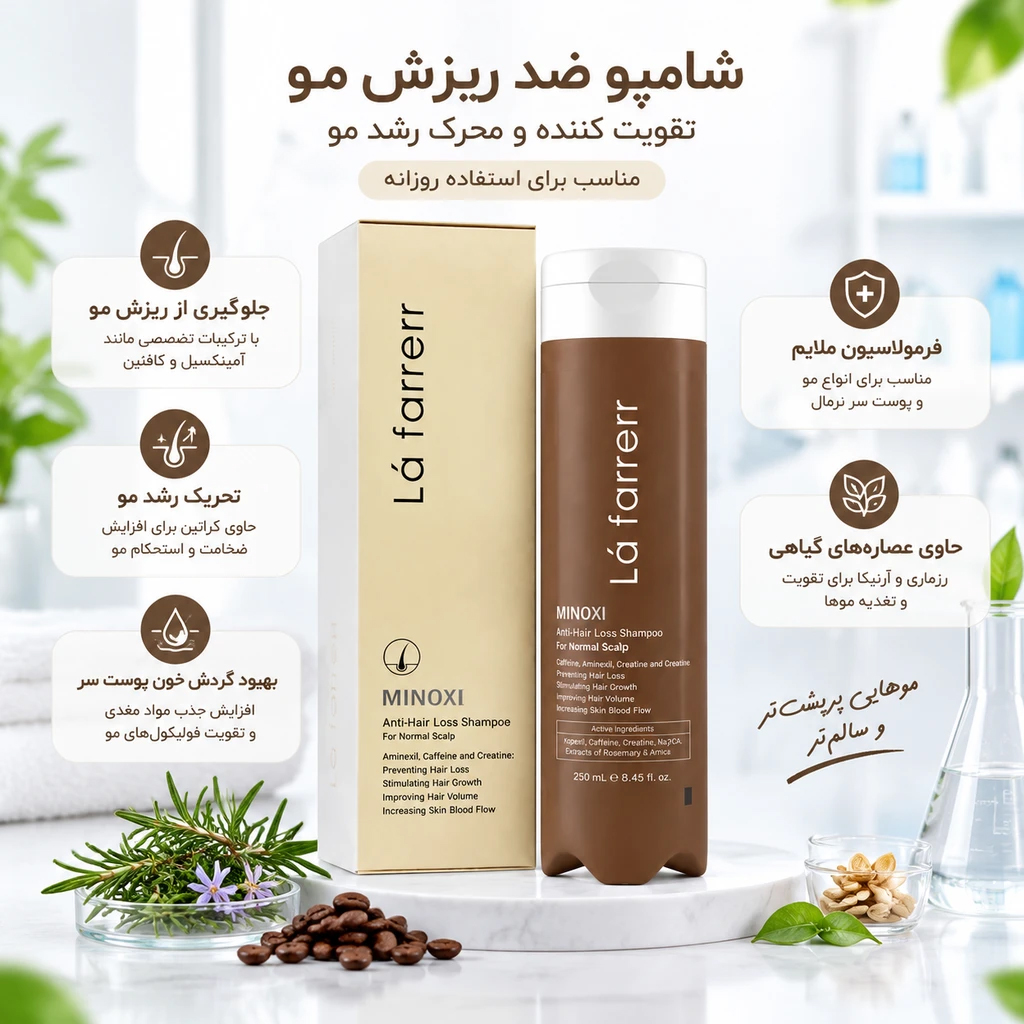 شامپو ماینوکسی موهای معمولی و نازک 250 میلی لیتر لافارر